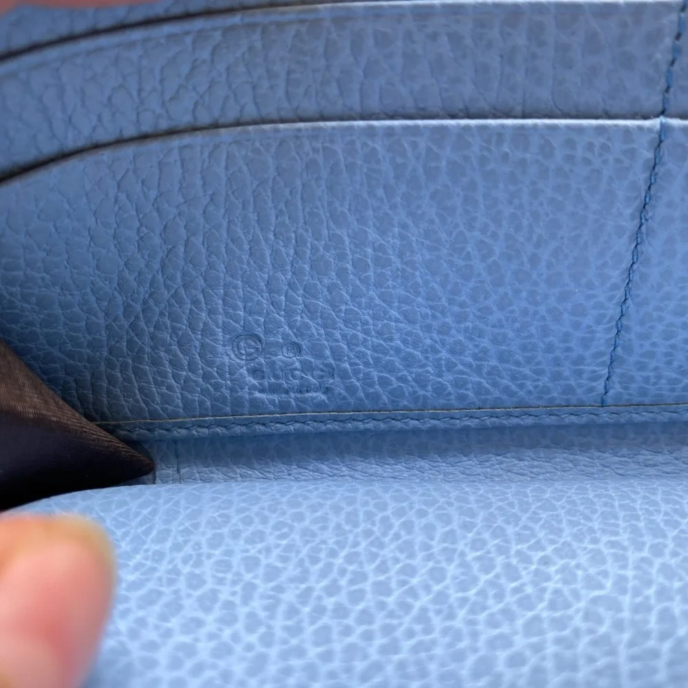 Authentic Gucci Betty Continental logo zip around wallet leather blue . - Picture 6 of 10